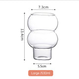 Gourd Shaped High Borosilicate Glass Single Layer Cup Office Latte Cup Transparent Juice
