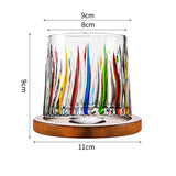 Hand drawn rotating glass cups multiple multi-purpose whiskey glasses rotating glass cups