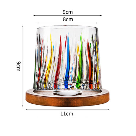 Hand drawn rotating glass cups multiple multi-purpose whiskey glasses rotating glass cups