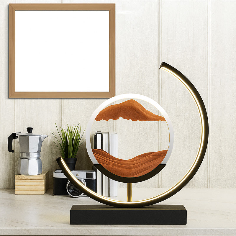 European Style LED Flowing Sand Painting Lamp - Elegant Night Light for Home