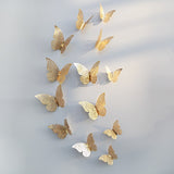 12pcs 3D Hollow Butterfly Wall Sticker for Home Decor DIY Butterflies Fridge stickers  Room Decoration Party Wedding Decor