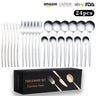 Cutlery Set Stainless Steel Knife Fork Set 24-Piece Tableware Set Golden Steak Knife Fork Spoon 6-Person Set eprolo