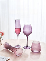 Purple Frosted Glass Wine Goblet: Elegant Champagne Cup Julia M Home & Kitchen