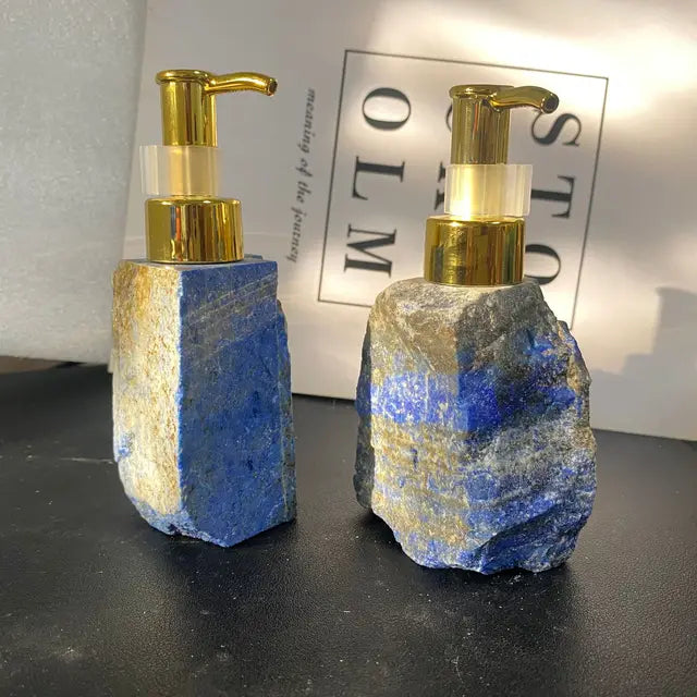 1 PCS Natural Pink Crystal Stone Press Bottle Dispenser 30ml Liquid Dispenser Shower Gel Wash Light Luxury Bathroom Accessory - Julia M LifeStyles