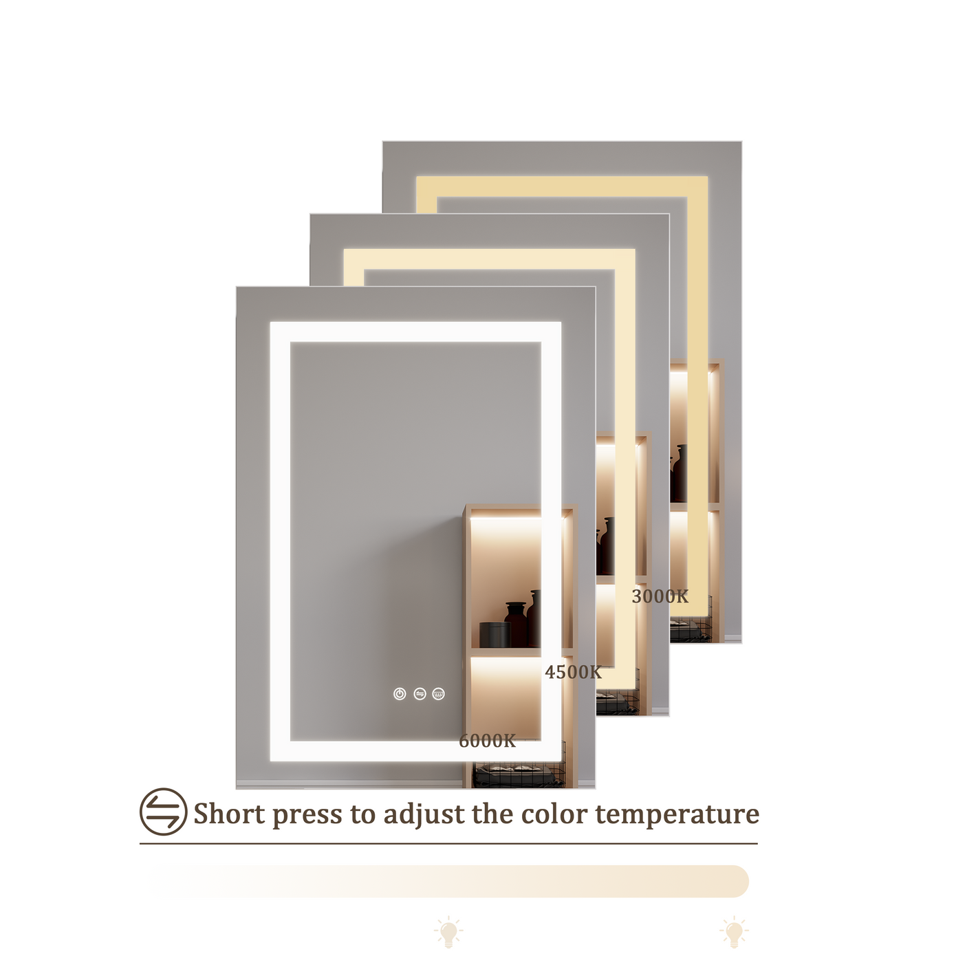 26x20 inch(Left Door) bathroom medicine cabinet with LED mirror 3000K~6000K single door lighting bathroom cabinet with touch switch adjustable Julia M Home & Kitchen