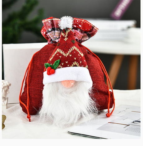 Christmas Faceless Doll Tote Bag Creative Christmas Apple Bag Candy Bag Christmas Gift Bundle Pocket