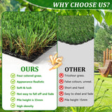 2FTX10FT Outdoor Artificial Grass Runway Blanket, Thick and Realistic Fake Grass Roll Decoration 1.38 "Pile Height
