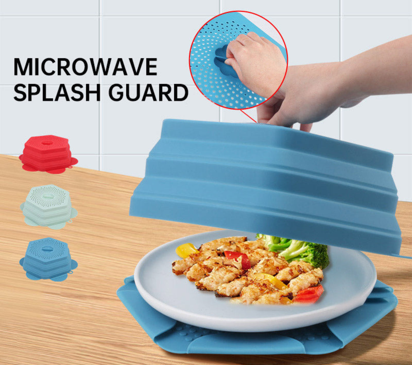Microwave Oven Anti Spluttering Lid Collapsible Silicone Microwave Food Cover with Plate Microwave Cover lids - Julia M LifeStyles