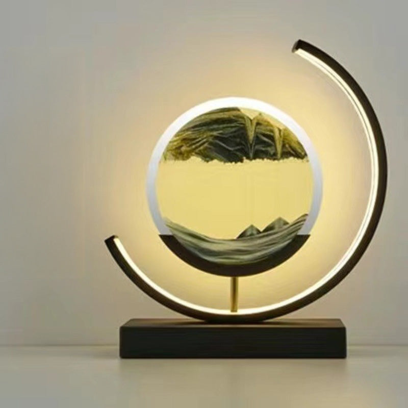 European Style LED Flowing Sand Painting Lamp - Elegant Night Light for Home