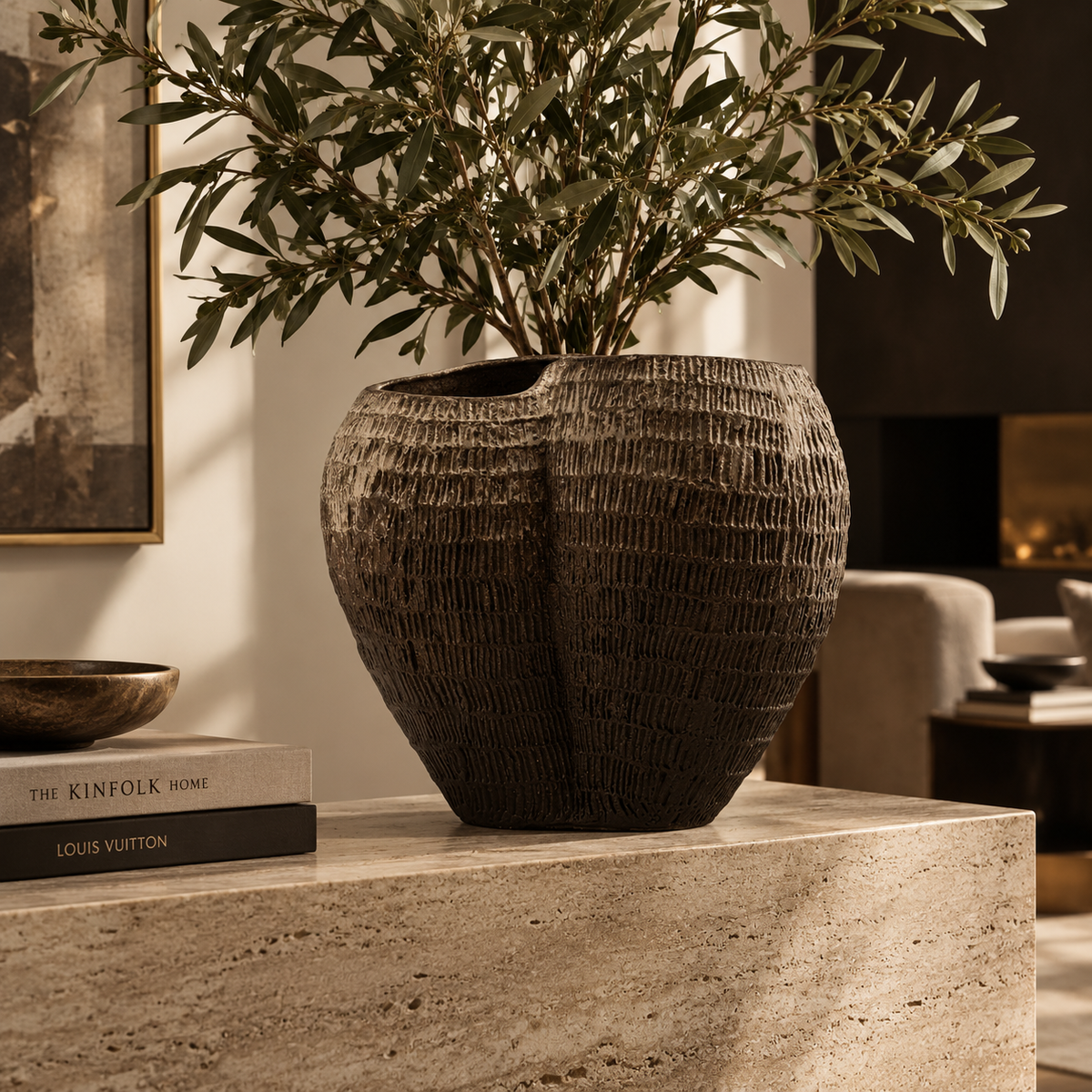 Quiet Form Hand-Painted Ceramic Vase