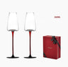 Champagne Crystal Glass Set in Red-Stem Elegant Gift Box
