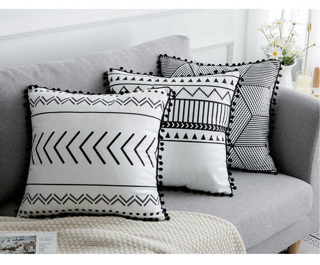 Bohemian Elegance Plush Throw Pillow Cover 30x50cm & 45x45cm