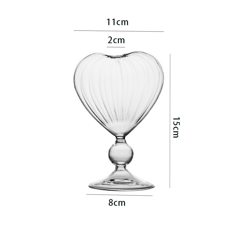 Love Cocktail Glass Heart-Shaped Lead-Free Crystal Goblet 210ml
