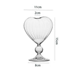 Love Cocktail Glass Heart-Shaped Lead-Free Crystal Goblet 210ml