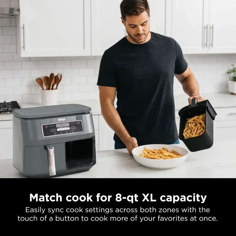 8 Qt 4-in-1 Air Fryer with 2-Basket, featuring DualZone™ Technology, DZ100WM 8 Qt 4-in-1 Air Fryer with 2-Basket, featuring DualZone™ Technology, DZ100WM 1005005272794429-Dark Grey-United States 134