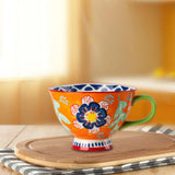 Ceramic Cup, Porcelain Tea Cups Pastoral 0ml Birthday Gifts Coffee Mug for Chocolate Breakfast Milk Cappuccino