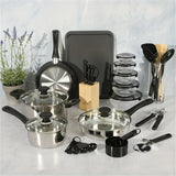 71-Piece Stainless Steel Cookware and Tableware Set