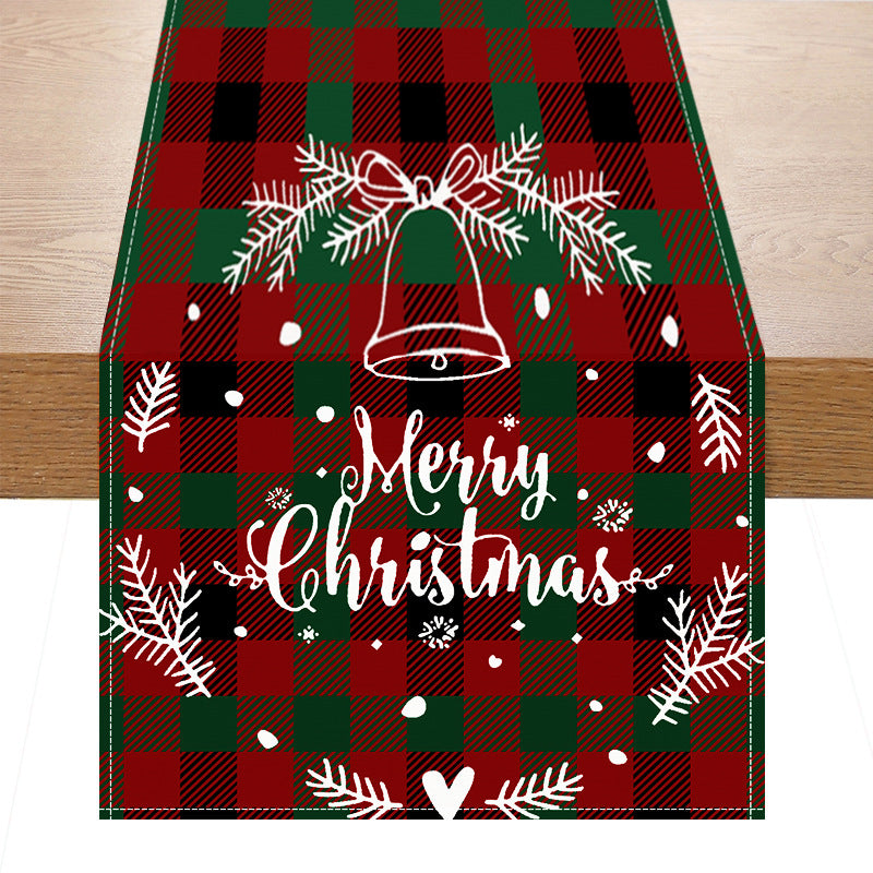 Christmas red black checkered white linen table flag cabinet decoration table flag restaurant dining table tablecloth tablecloth tea flag