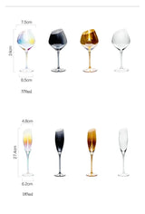Creative Bevel Champagne Wine Glass Cups Crystal Transparent Goblet Colored Glasses Nordic Ins Style Color Changing Wine Cup Julia M Home & Kitchen