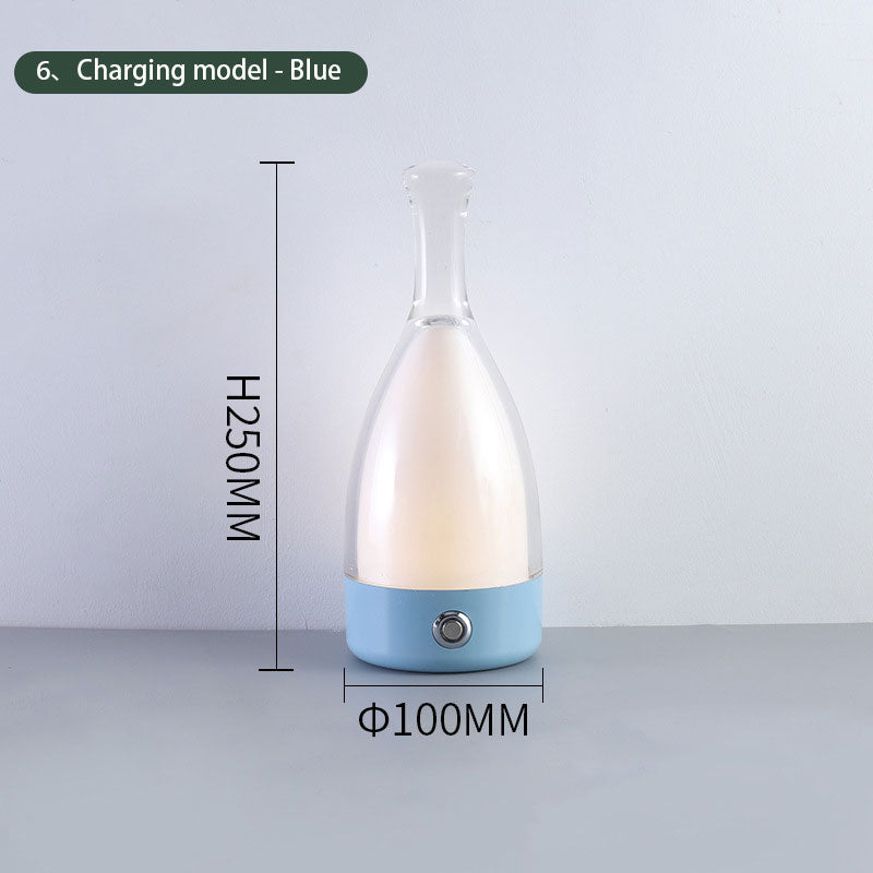 Wine Bottle Table Lamp INS Wind Light Luxury Creative Bedroom Bedside Lamp Net Red Clear Bar Decoration Charging Table Lamp Julia M Home & Kitchen