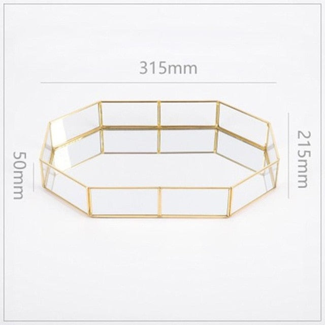 Vitra Brass & Glass Vanity Tray