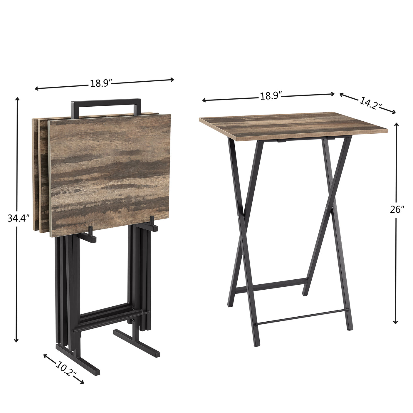 TV Trays for Eating Set of 4 with Stand,Folding TV/Snack Tray Table Set,Folding TV Dinner Tables for Small Space - Julia M LifeStyles