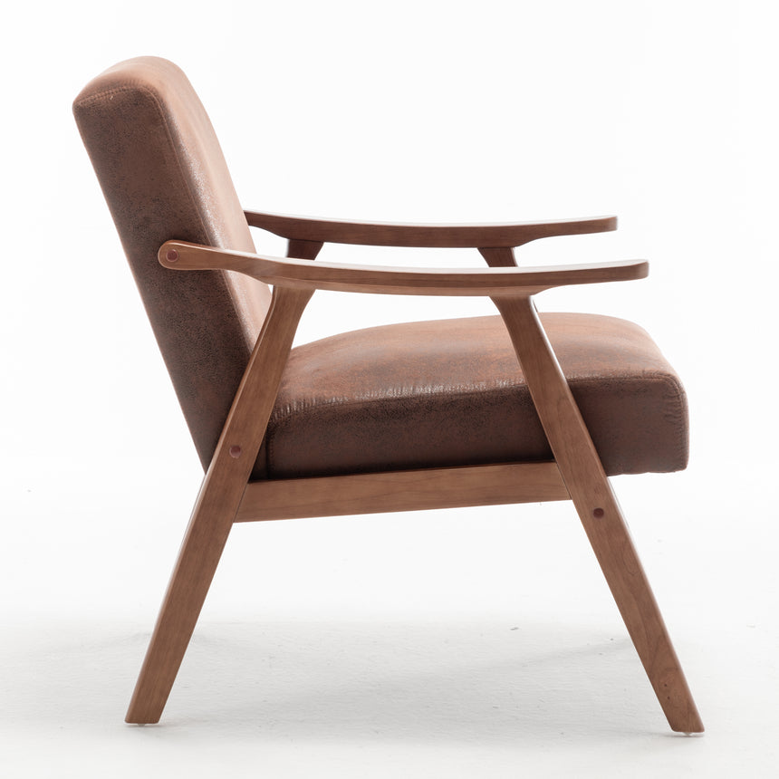 Medieval modern chair, solid wood frame living room chair, accent chair with ultra thick backrest - Julia M LifeStyles