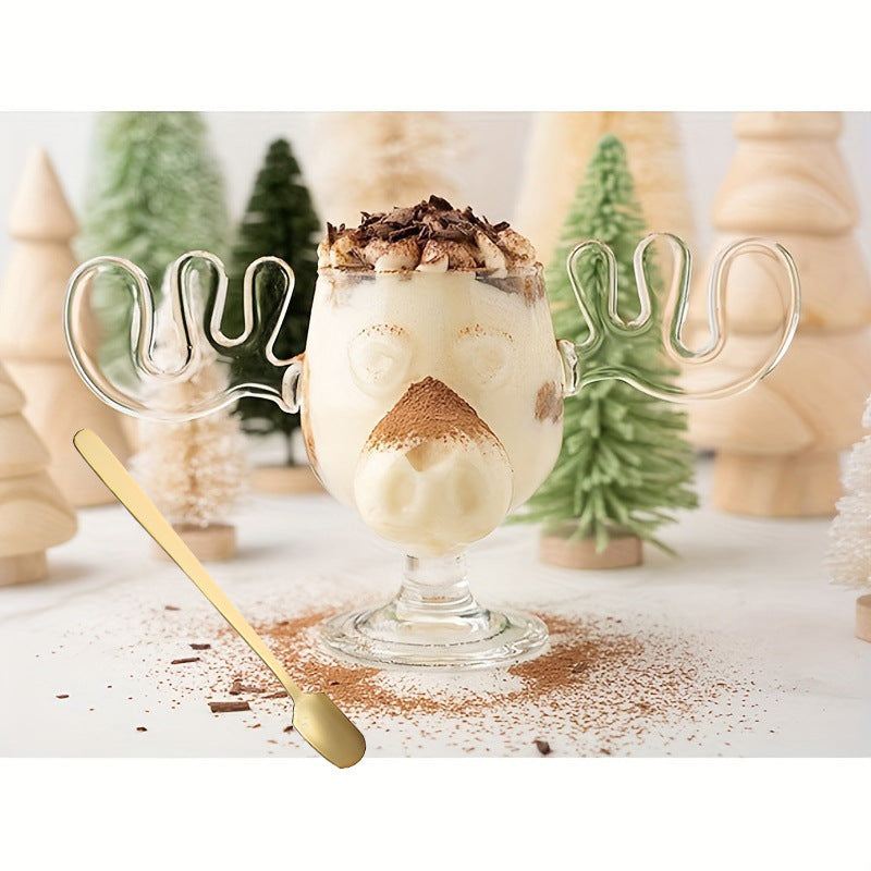 Christmas Mug Creative Elk Glass Cup Kitchen Gadgets Julia M Home & Kitchen