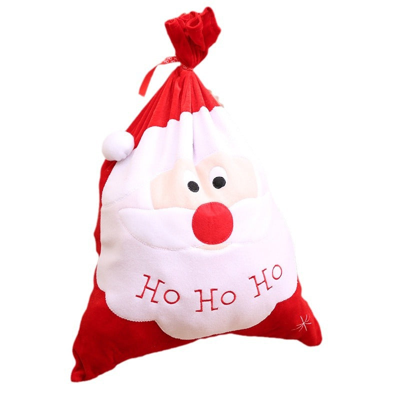 Christmas gold velvet embroidered gift bag, large Santa Claus gift bag, Santa Claus gift bag
