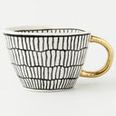 Motif Gold-Handle Ceramic Mug, 350 mL