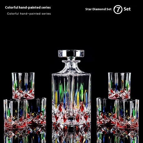 Painted Crystal Glass Liquor Glass Set - High-grade Wine Set