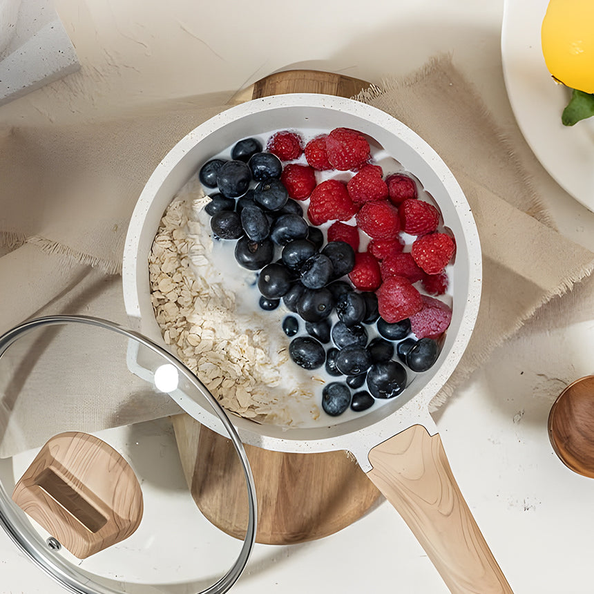 Medical stone non-stick pot soup pot stew pot frying pan wok milk pot frying pan steaming marble granite pot set - Julia M LifeStyles