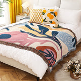 Artistic Cotton-Acrylic Knit Throw Blanket – Elegant American Style Designs
