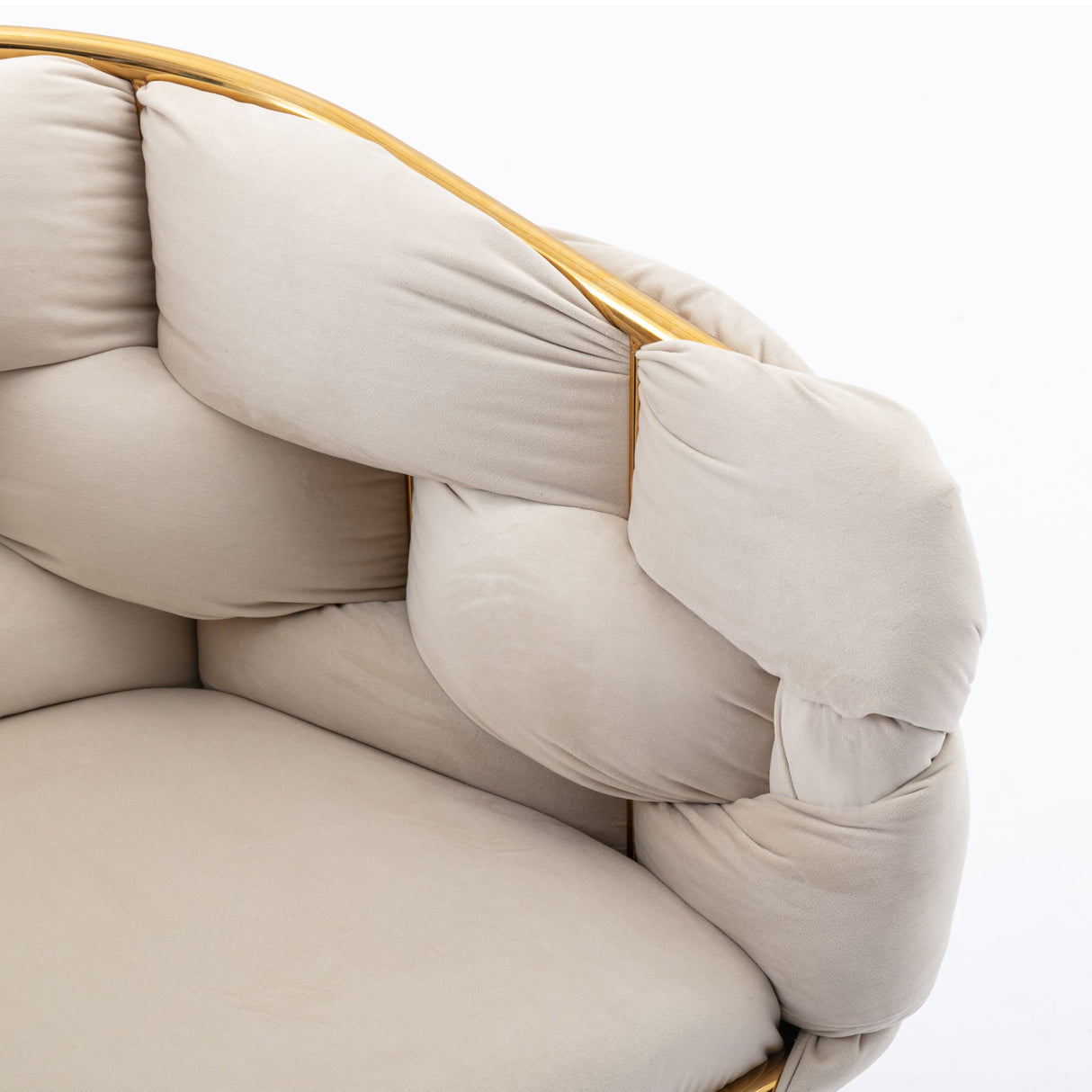 Luxury modern simple leisure velvet single sofa chair bedroom manicure table back chair beige Julia M Home & Kitchen