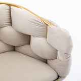 Luxury modern simple leisure velvet single sofa chair bedroom manicure table back chair beige Julia M Home & Kitchen