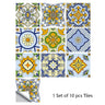 Mosaic 10-Piece Imitation Ceramic Tile Stickers Set for Home Decoration