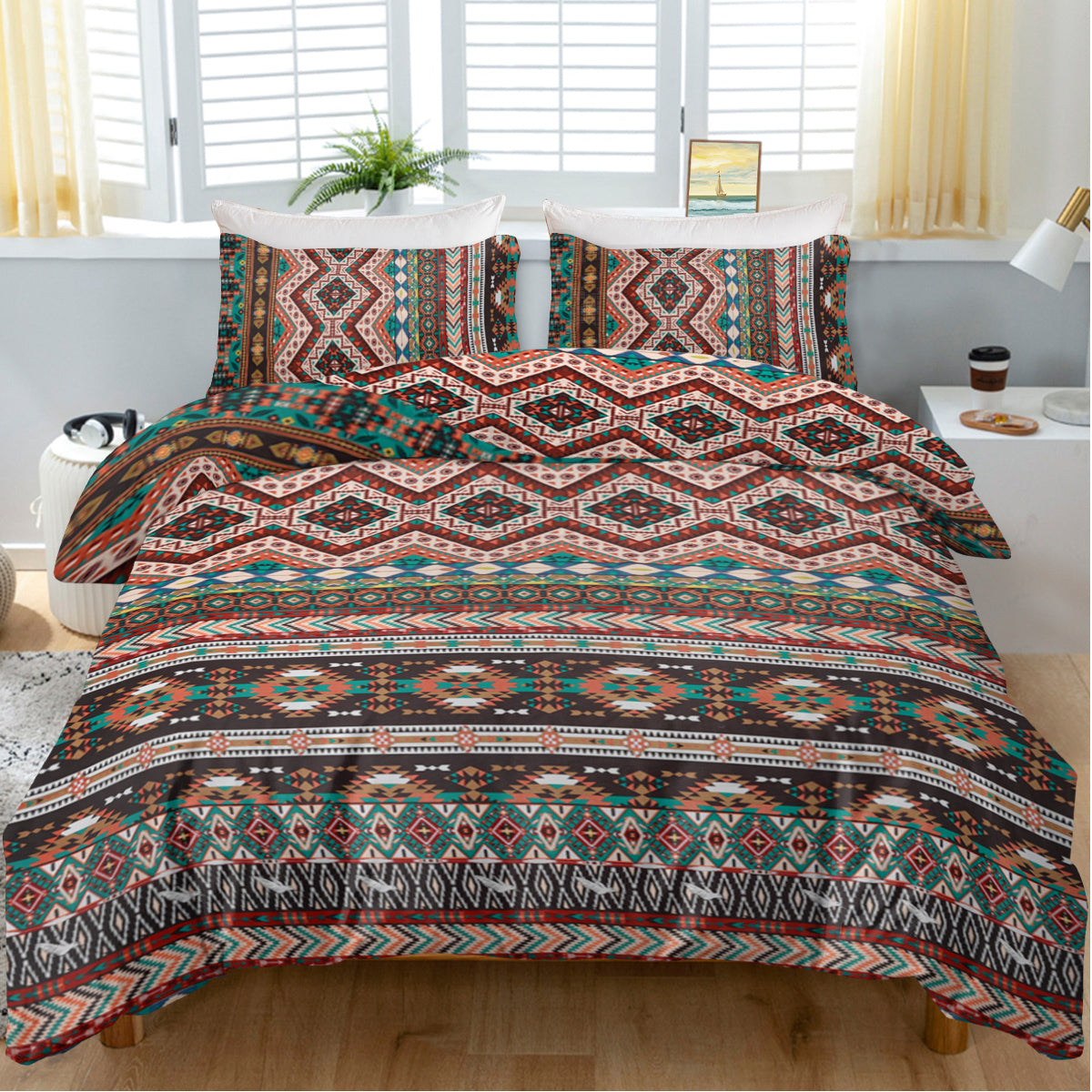 Bohemian Duvet Cover Set: Elegant Boho Striped Luxury Bedding