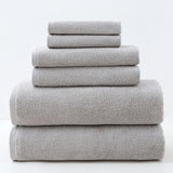 Solid Color Simple Towels 6-piece Cotton Suit