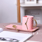 Elegant Ceramic Purse Cup Set with Saucer and Spoon