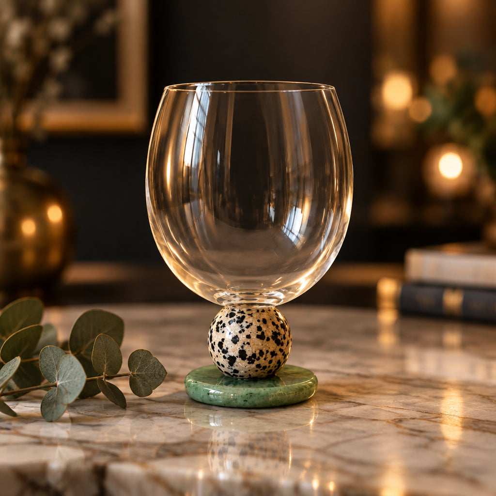 Orba Sculptural Glass Goblet