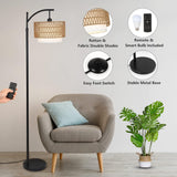 Arc Floor Lamp for Living Room with 3 Color Temperatures, Farmhouse Floor Lamps with Remote & Dimmable Bulb Office Julia M Home & Kitchen