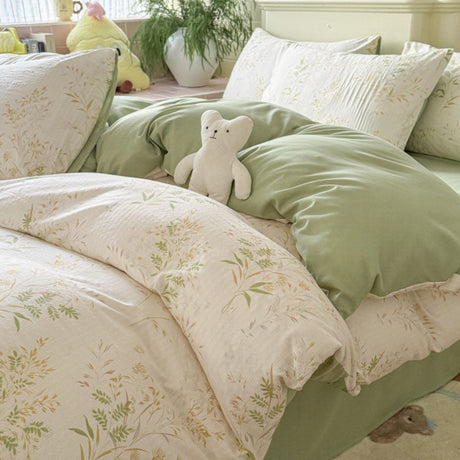 Floral Jacquard Cotton-Gauze Bedding Set