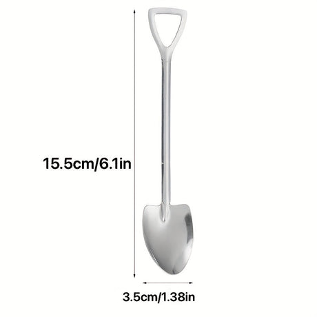 A set of 5 stainless steel ice cream spoons, creative shovel design, suitable for dessert, tea, coffee, family, kitchen, restaurant Julia M LifeStyles