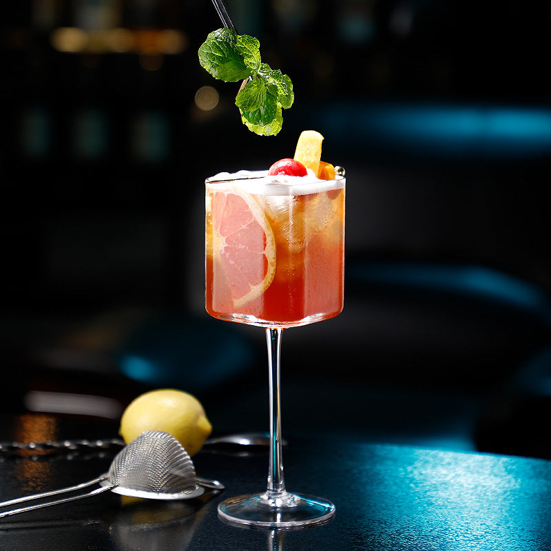 Creative Square Tall Nordic Glass – 390ml Elegant Cocktail Cup