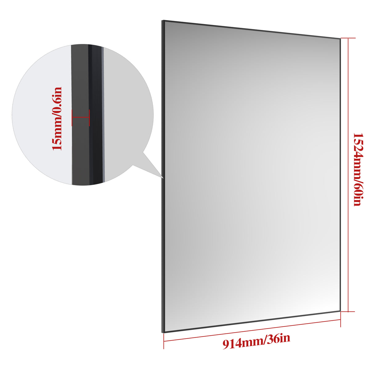 60 "x36" oversized modern square bathroom mirror with Balk frame decorative large wall mirror aluminum frame vertical or horizon - Julia M LifeStyles