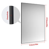 60 "x36" oversized modern square bathroom mirror with Balk frame decorative large wall mirror aluminum frame vertical or horizon - Julia M LifeStyles