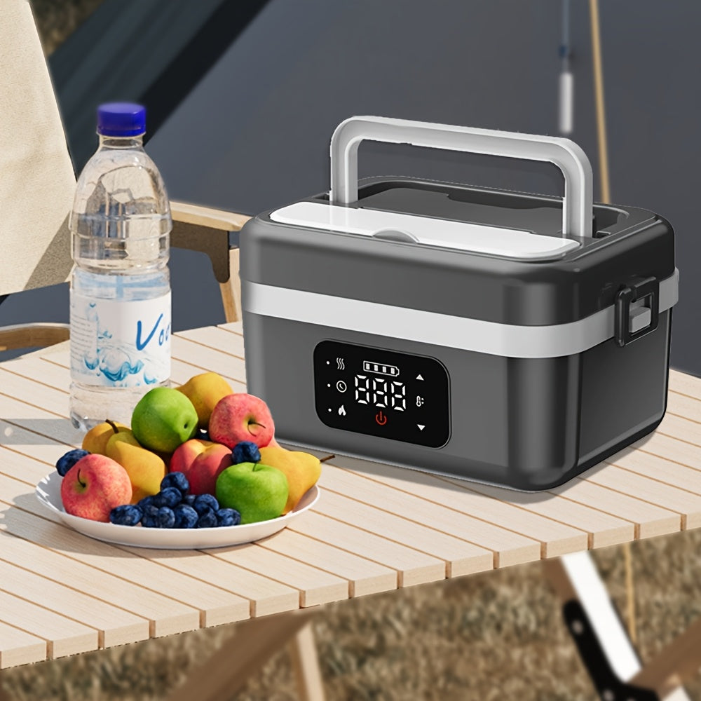 Wireless Electric Insulated Lunch Box - Built-in 8000mAh Battery, 60W Heating Lunch Box 33.81oz Stainless Steel Portable Food Heater, Can Be Used As A Power Bank To Charge Mobile Phones, Suitable For Travel, Cars, Truck Drive Julia M LifeStyles