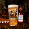 Colored glass bottle beer glass