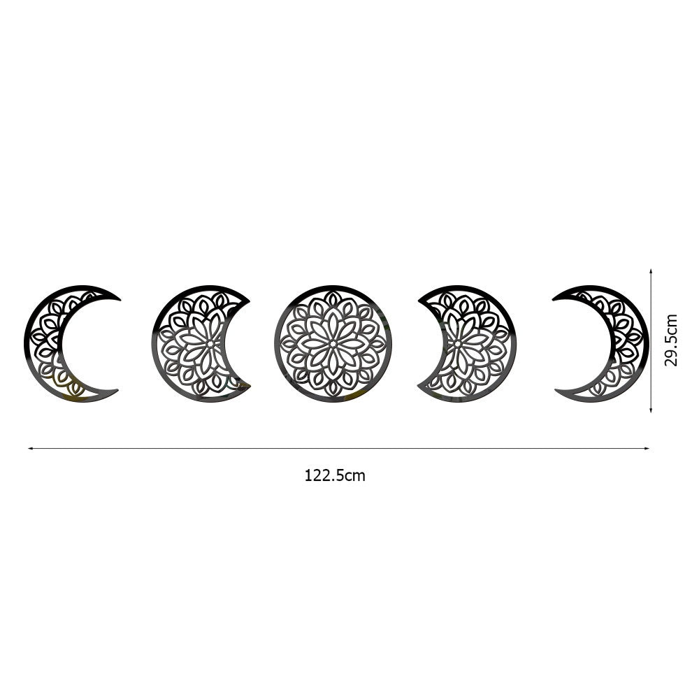 European Style 3D Stereoscopic Moon Phase Acrylic Mirror Wall Sticker