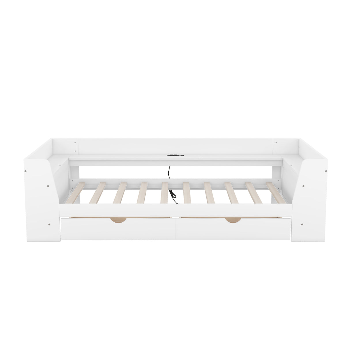 Upholstered Daybed with Trundle, Wood Slat Support,Upholstered Frame Sofa Bed Twin Blue